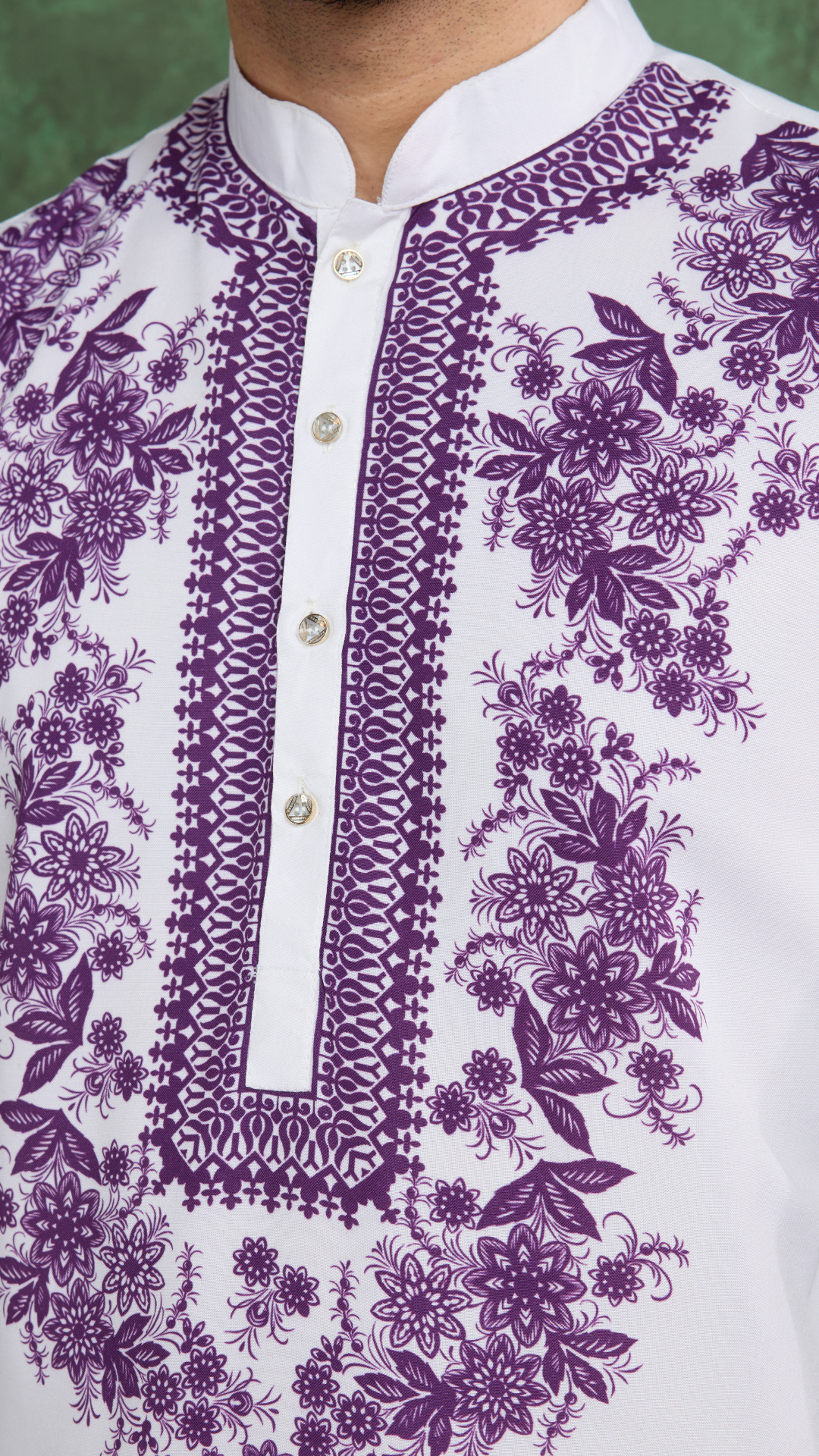 Purple Color Digital Printed Gents Kurta Pyjama
