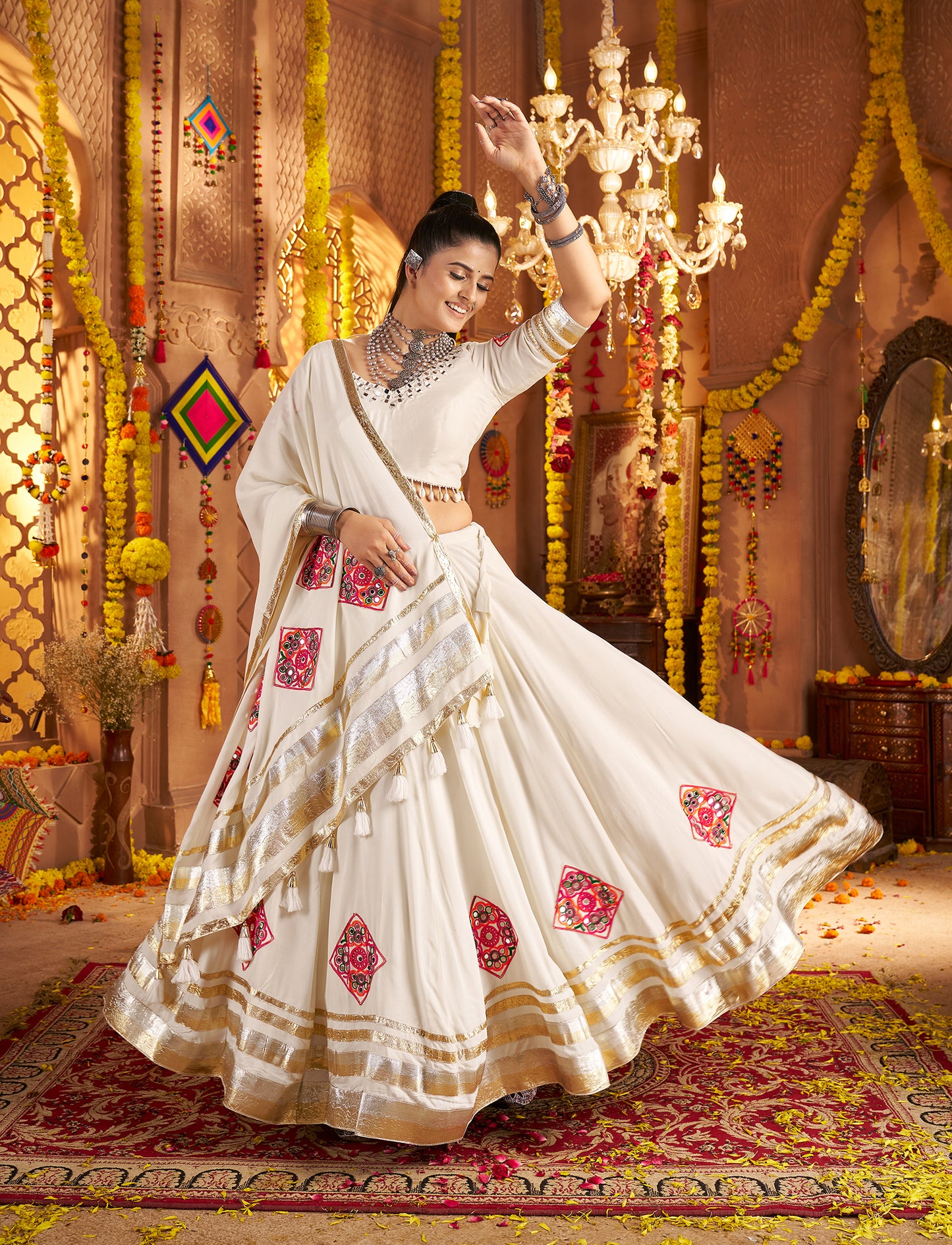 White Traditional Navratri Chaniya Choli Collection