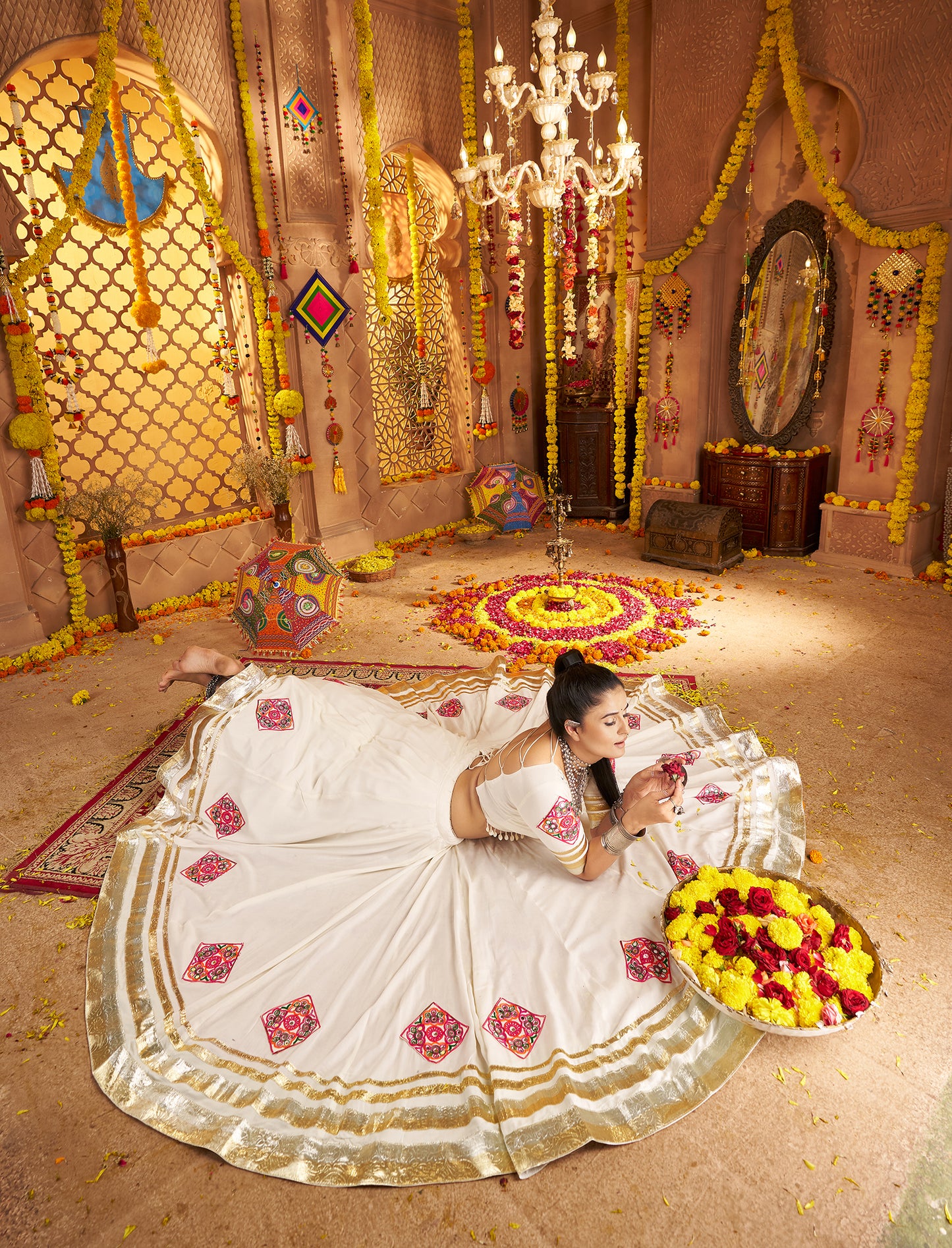 White Traditional Navratri Chaniya Choli Collection