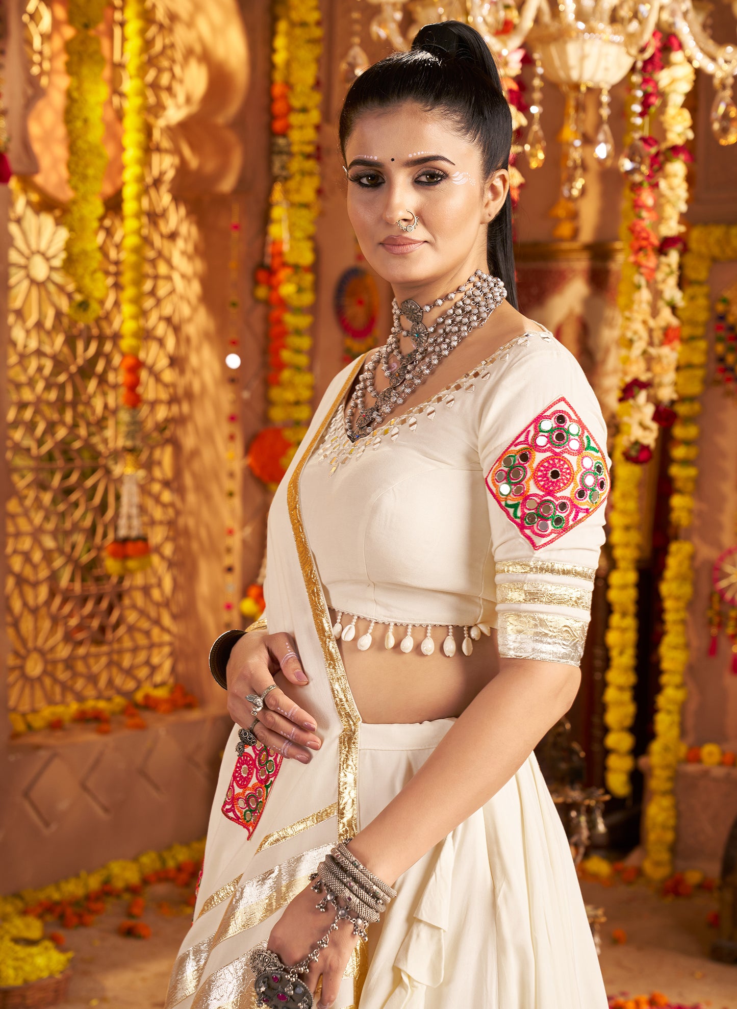 White Traditional Navratri Chaniya Choli Collection