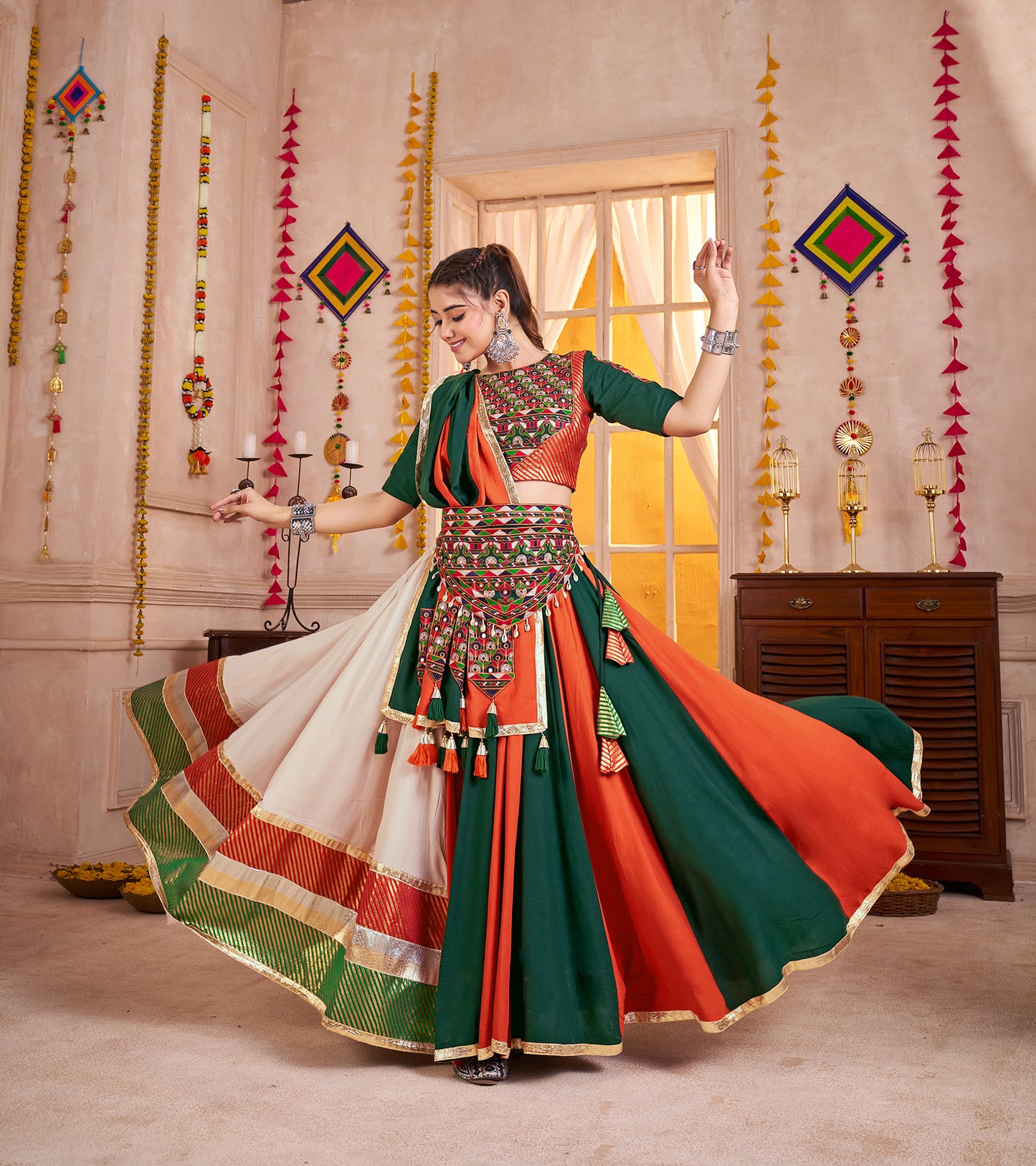 Gorgeous Multi Color Navratri Special Ghagra Choli