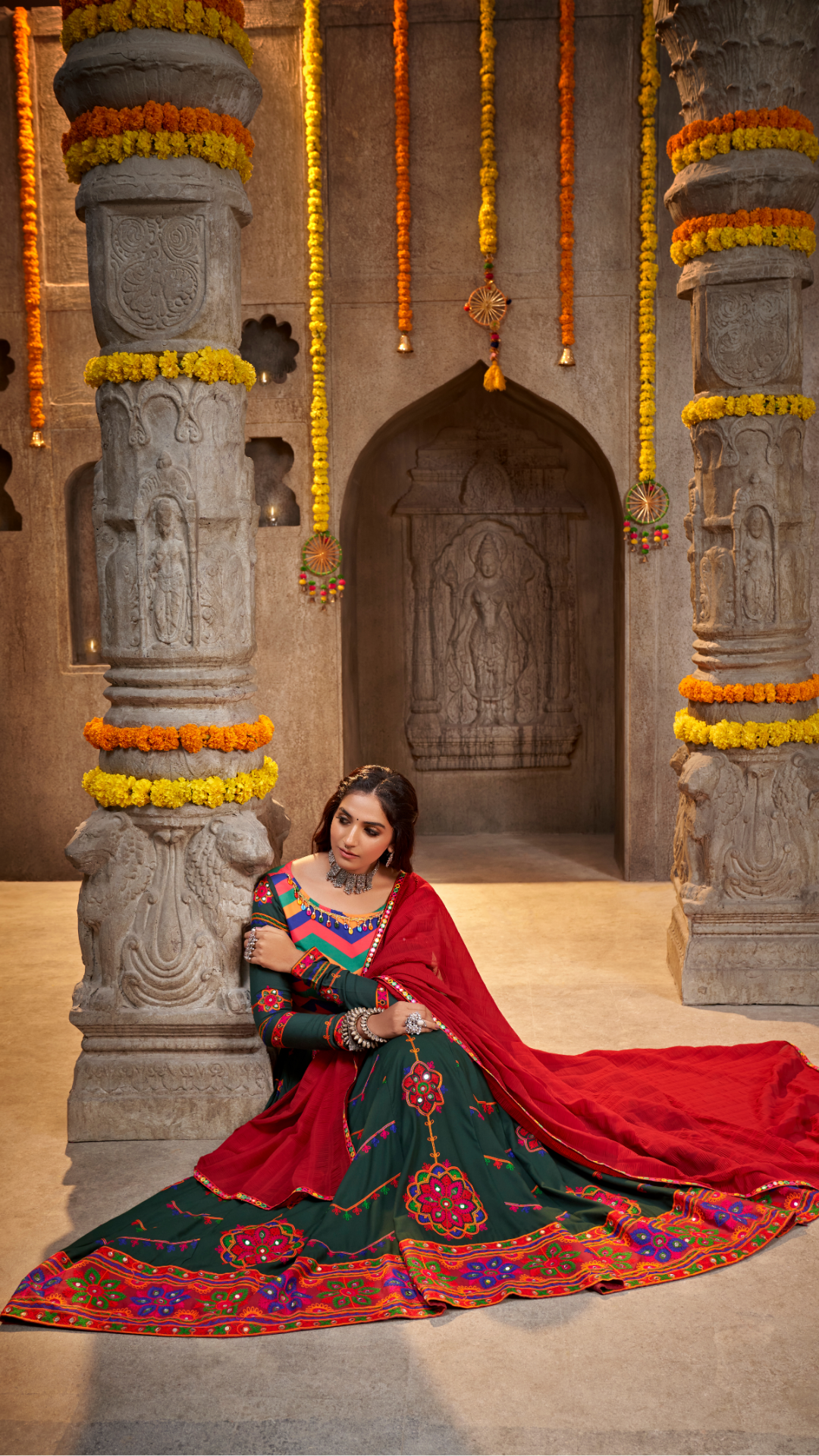 Green Embroidered Perfect Beautiful Navratri Special Chaniya Choli