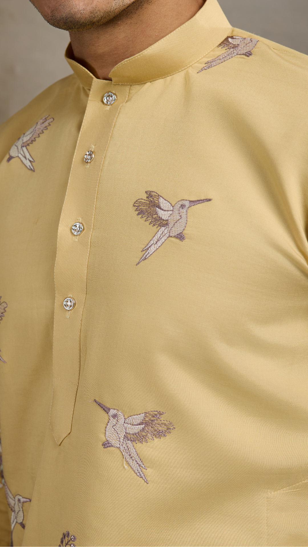 Yellow Viscose Silk Mens kurta for haldi ceremony