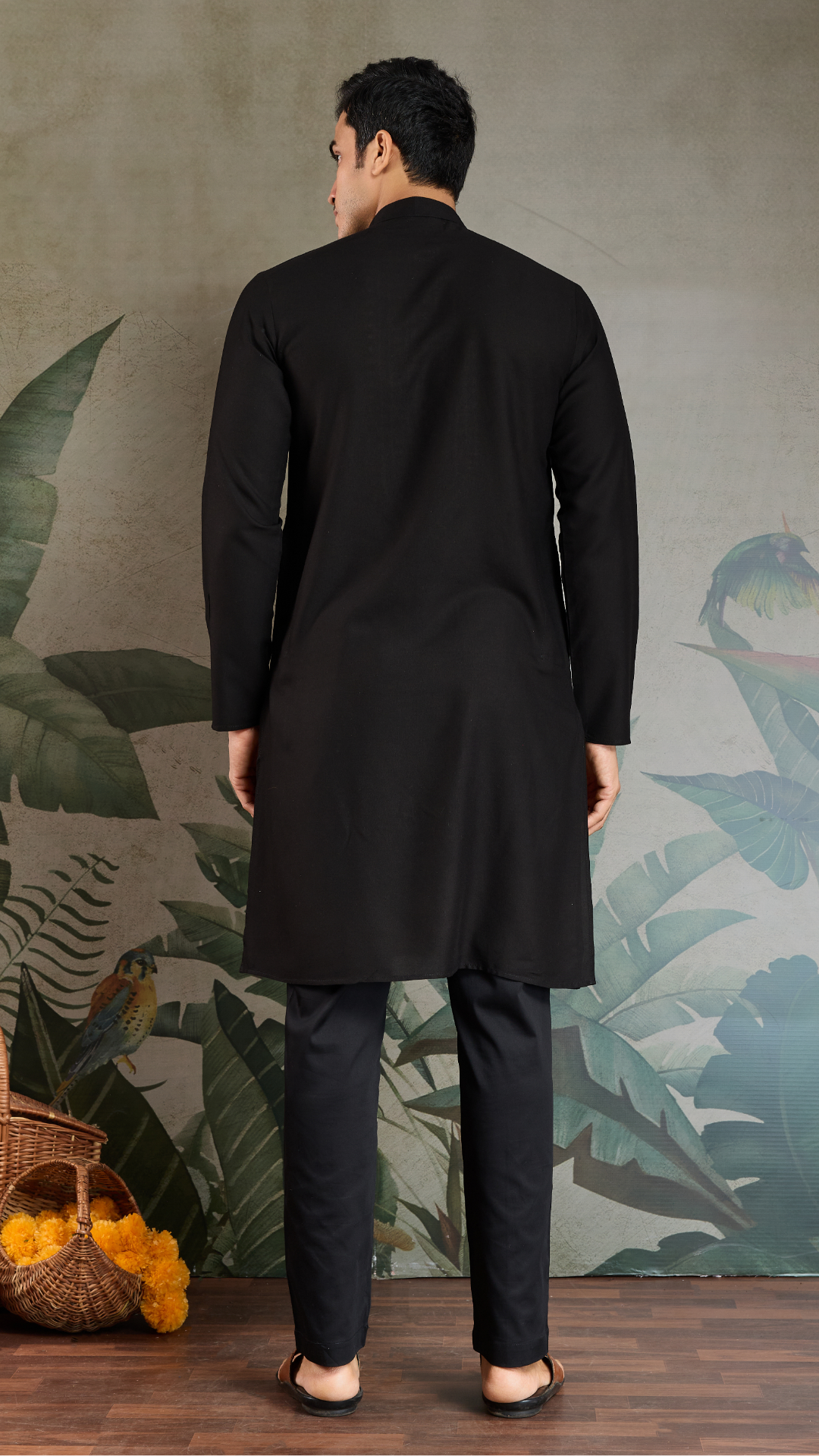 Royal Black Mirror Kurta with Dupatta Set for Wedding Functions