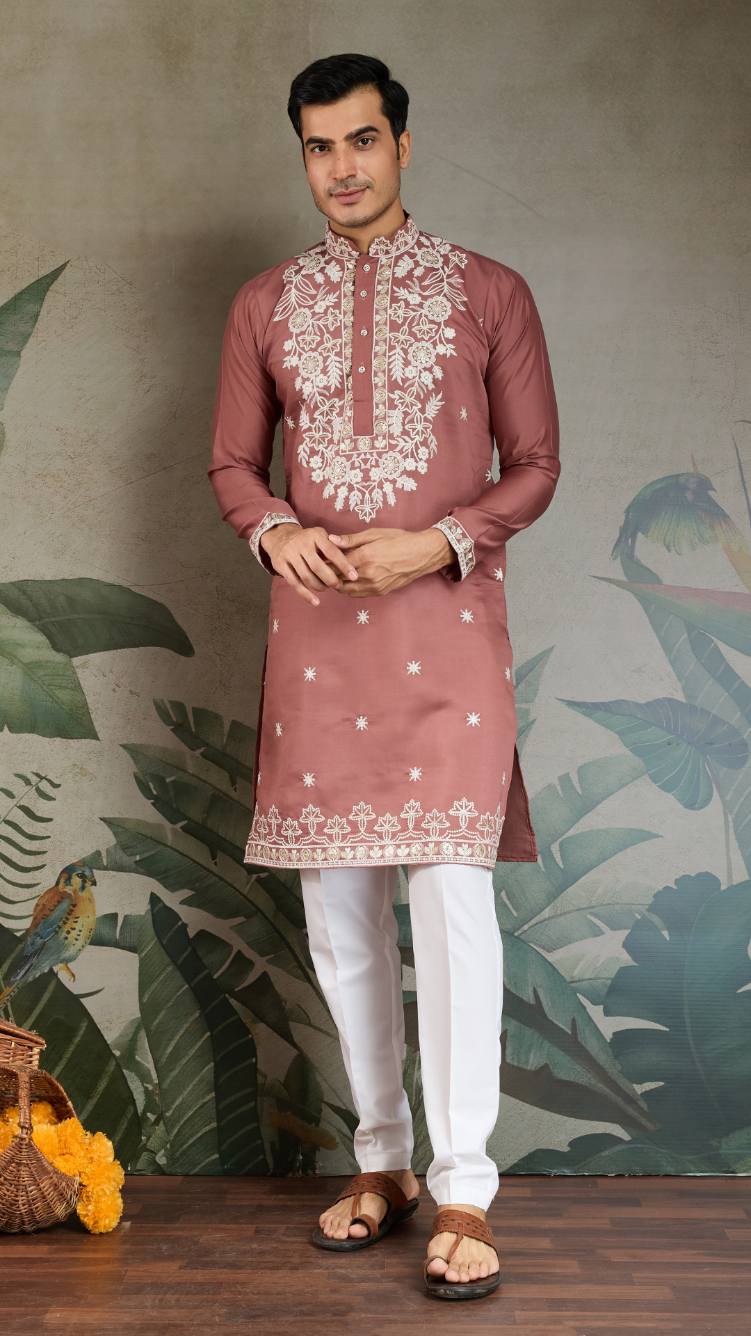Cultural Wear Pastel Chocolate Kurta for Men
