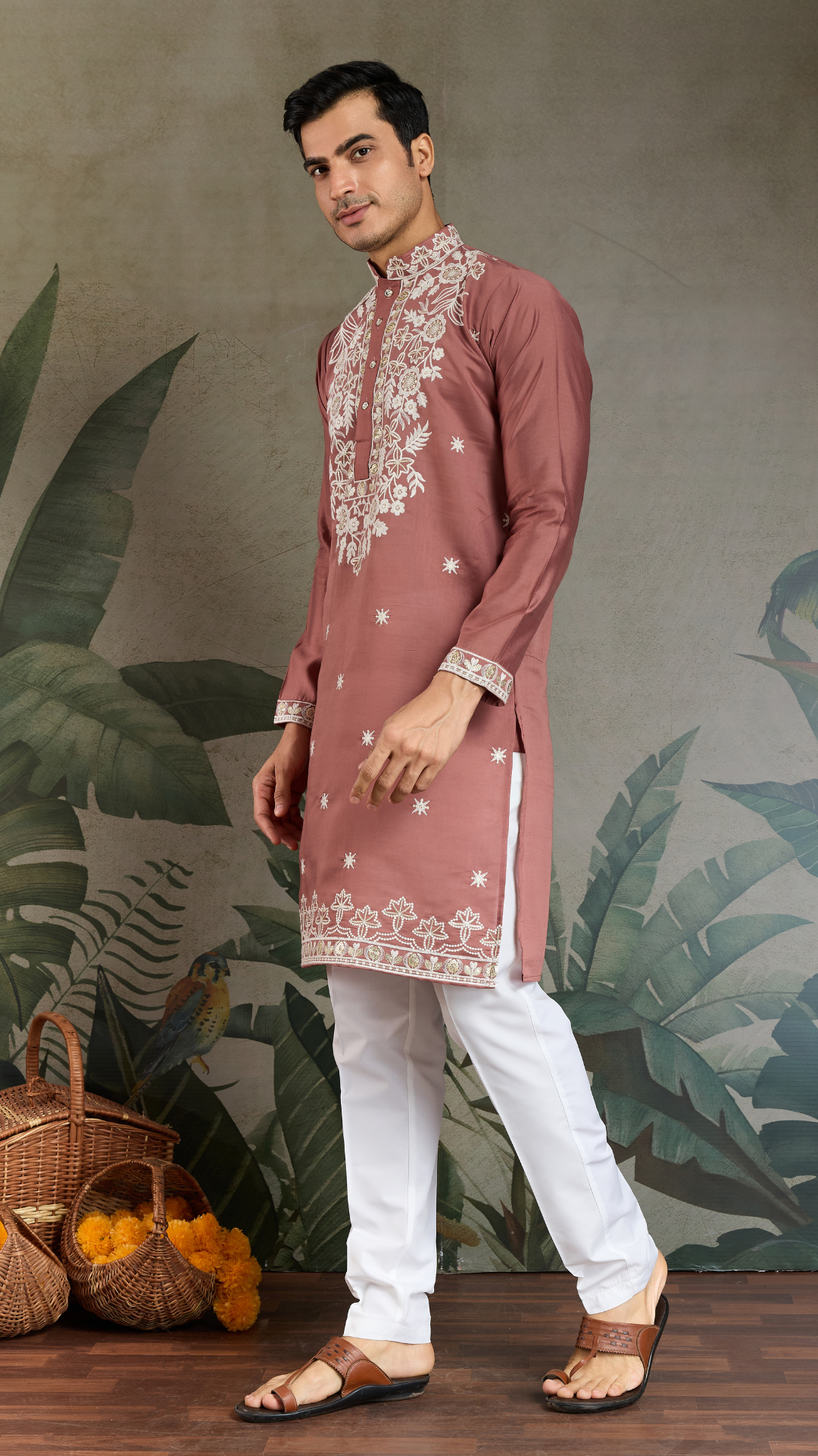 Cultural Wear Pastel Chocolate Kurta for Men