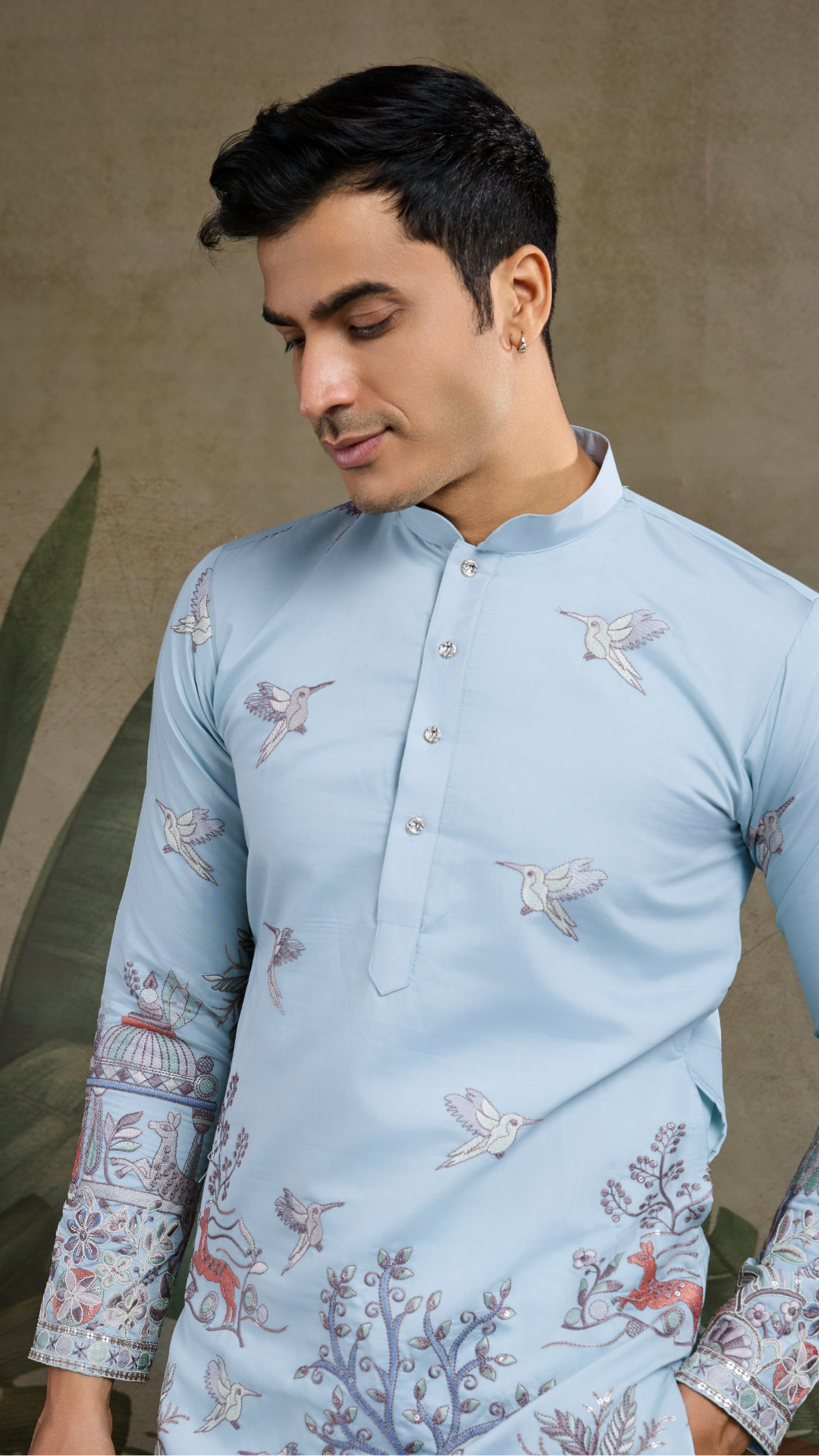 Traditional Sky Blue Wedding designer kurta for men usa