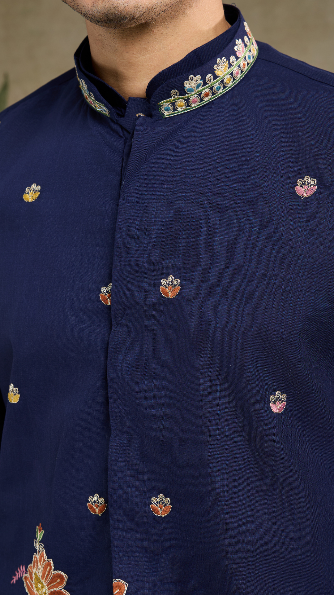 Stylish Navy Men's Kurta Koti Set – Elegant & Trendy