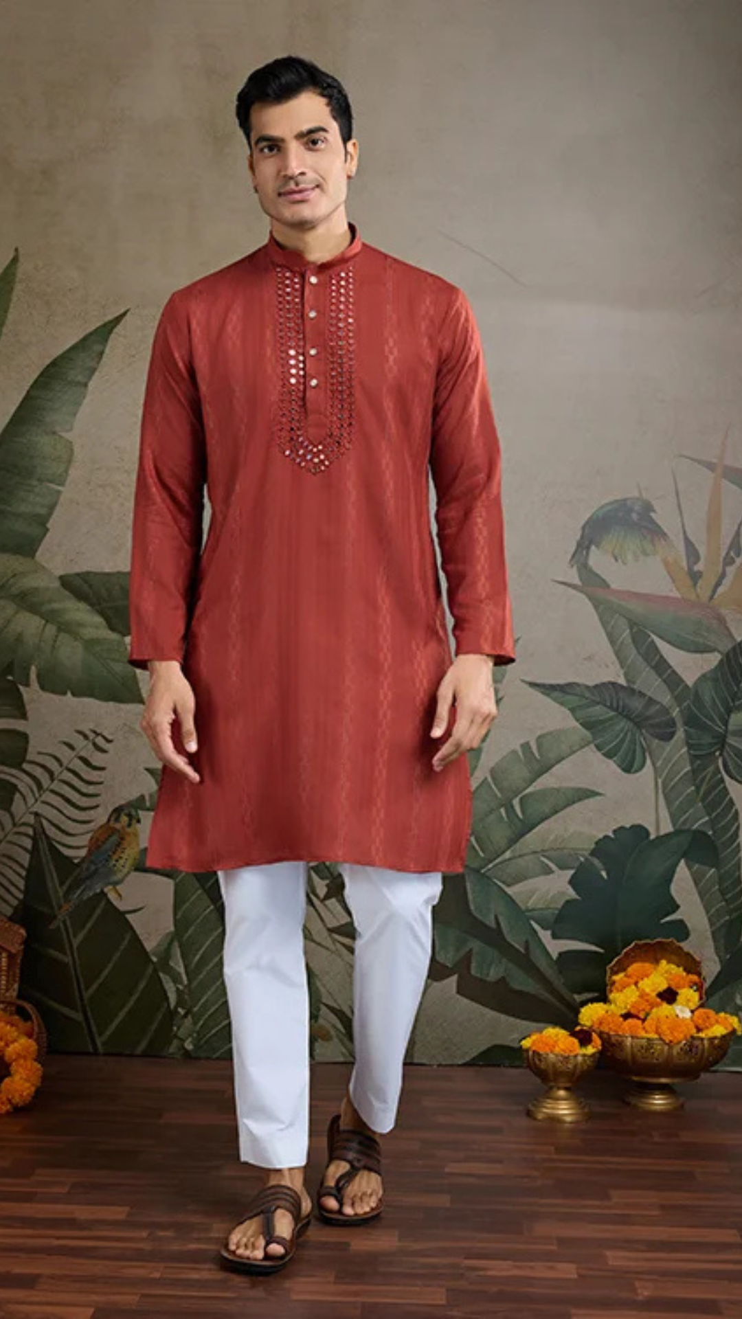 Festive Rust Orange Ultimate Guide to Menswear Kurta & Dupatta