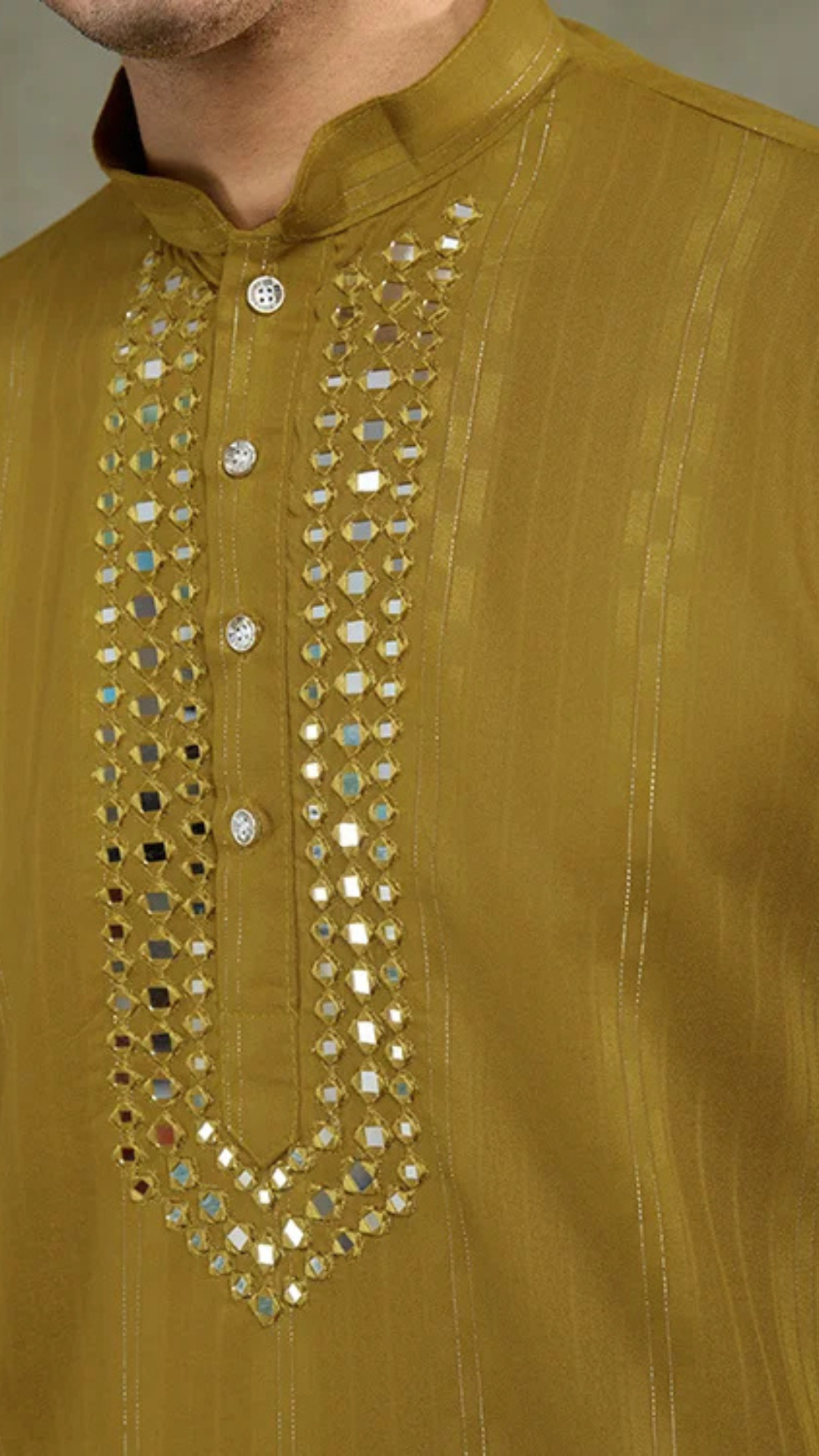 Silk Party Wear Rust Yellow Jari Work Kurta & Dupatta for Men's