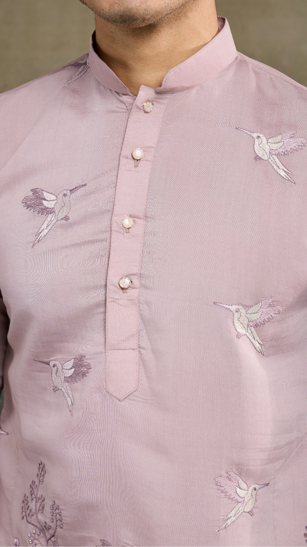 Designer Peach Viscose Silk fancy kurtas for men