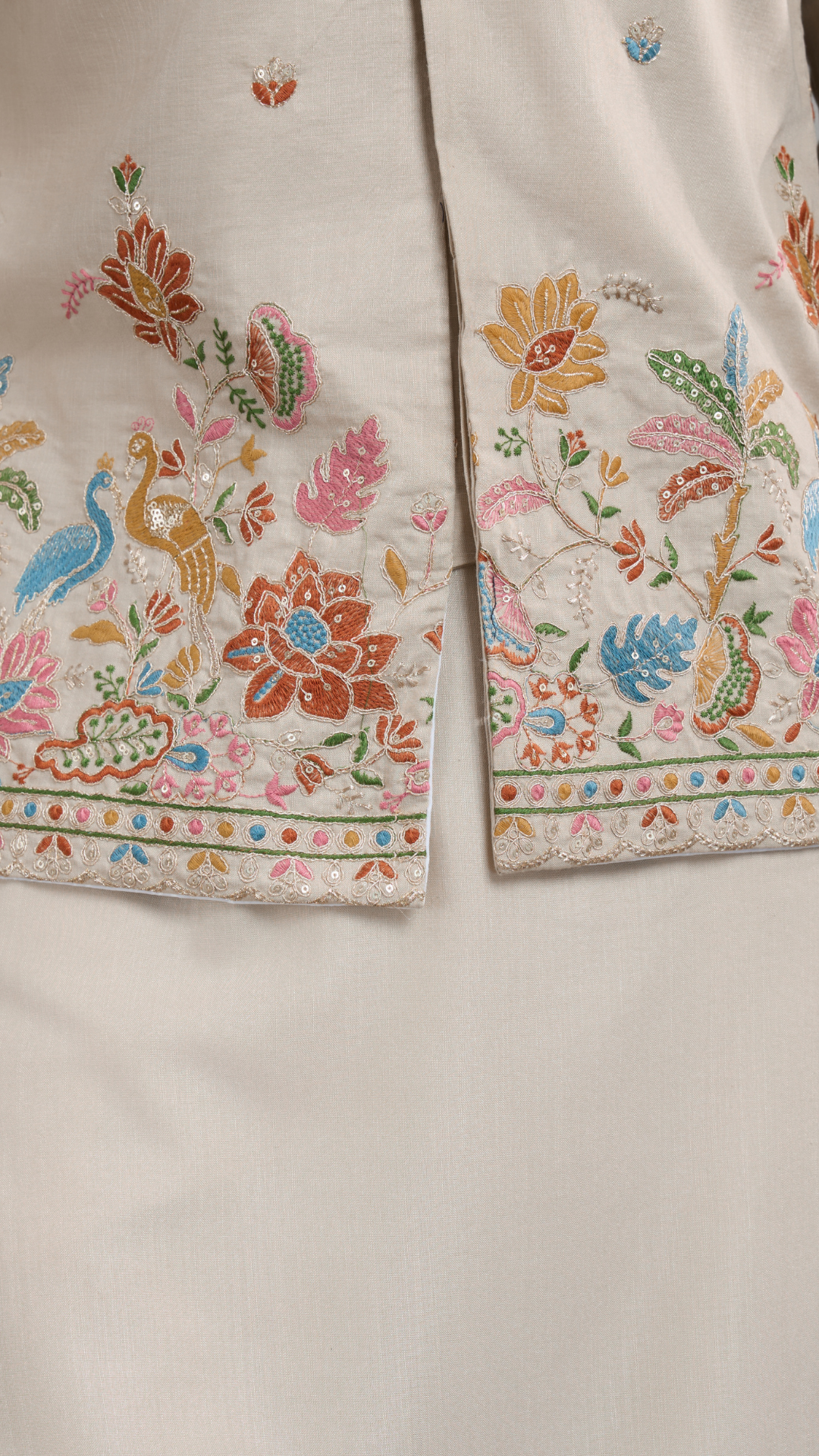 Stylish Ivory Men's Kurta Koti Set – Elegant & Trendy