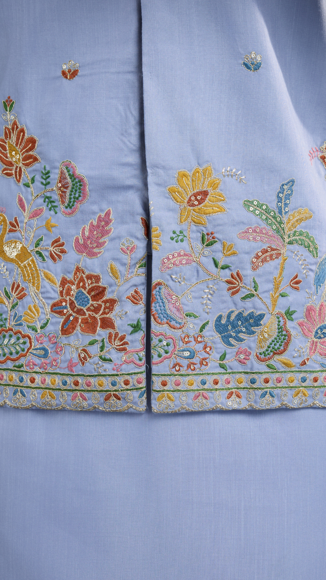Sky Blue Men's Kurta Koti Set – Stylish & Elegant