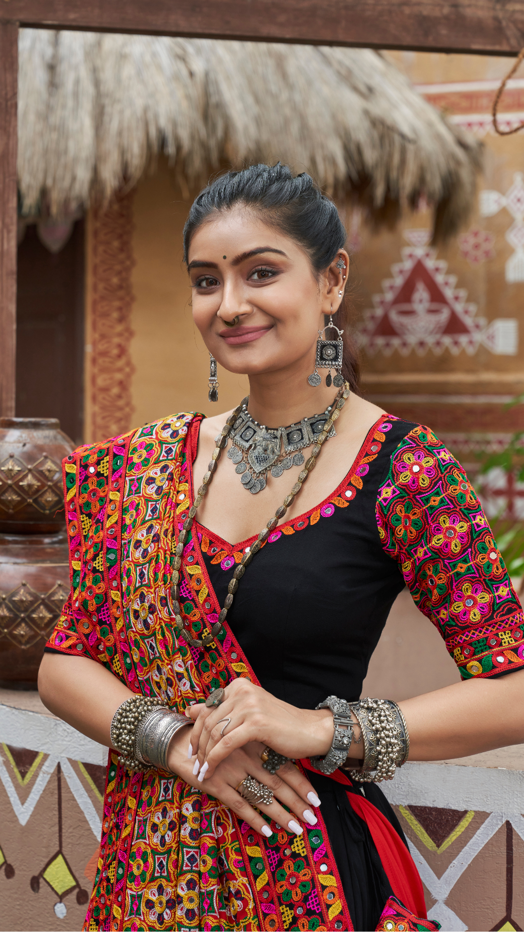 Heavy Dupatta with Black Chaniya Choli for Navratri