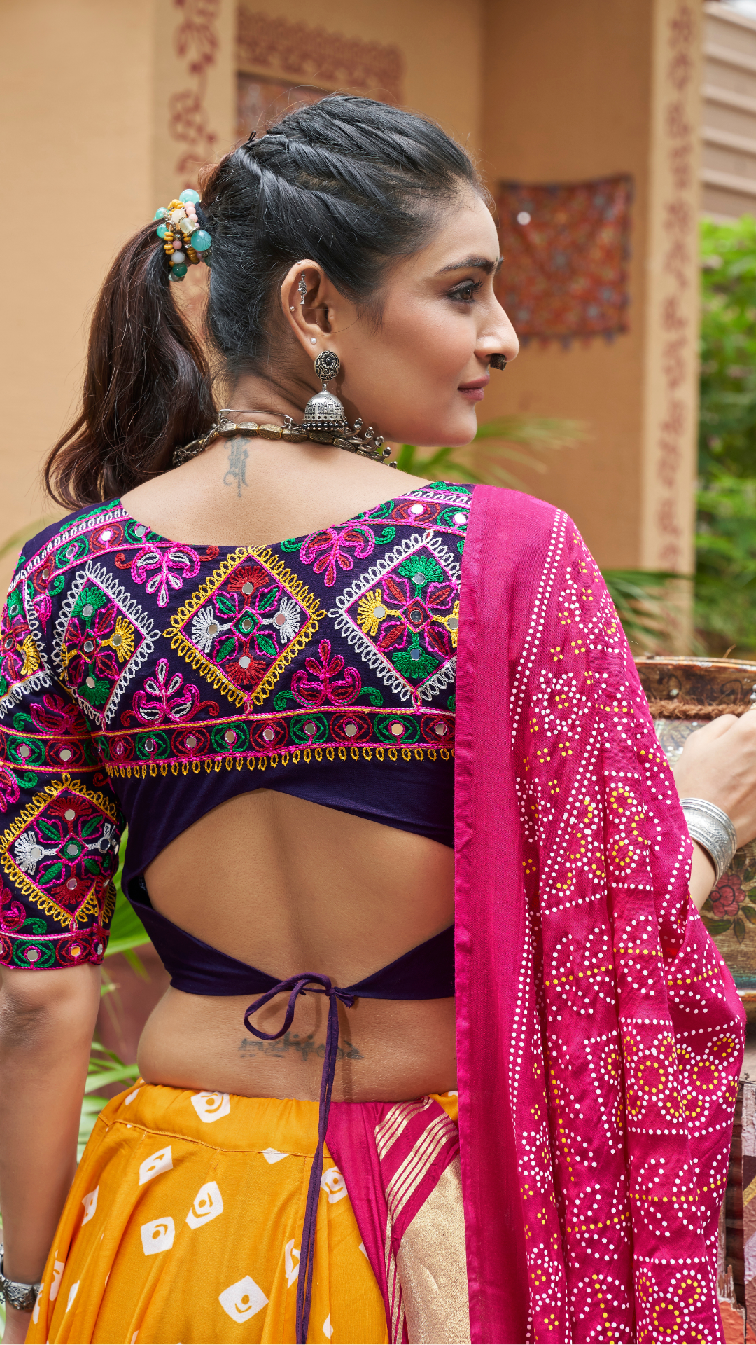 Beautiful Print with Yellow Chaniya Choli for Navratri