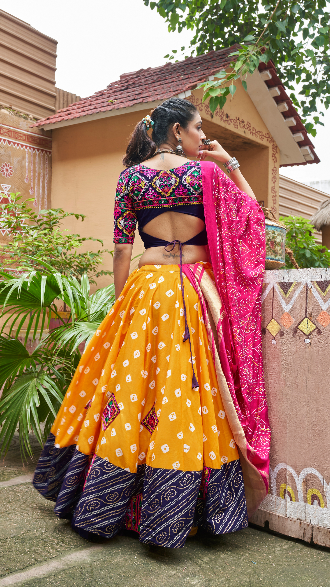 Beautiful Print with Yellow Chaniya Choli for Navratri