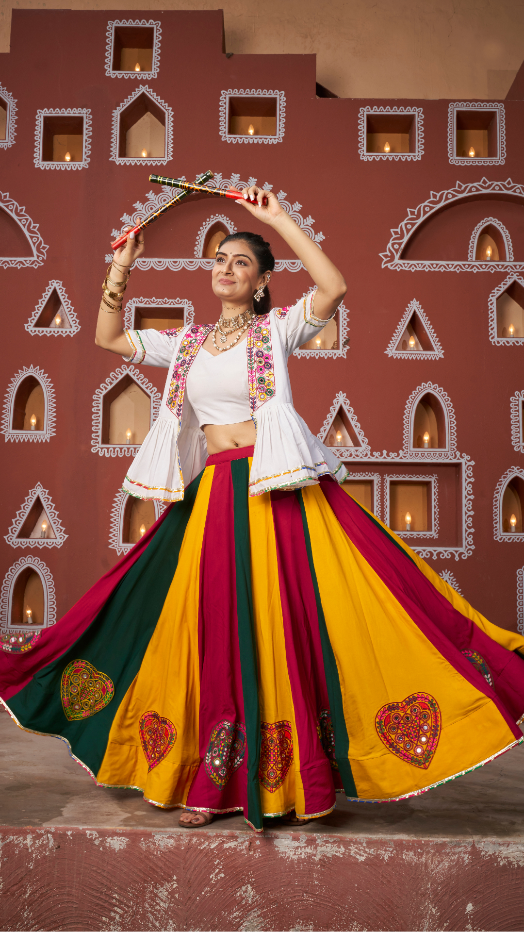 Multi Color Designer Jacket with Ghagra Choli for Navratri