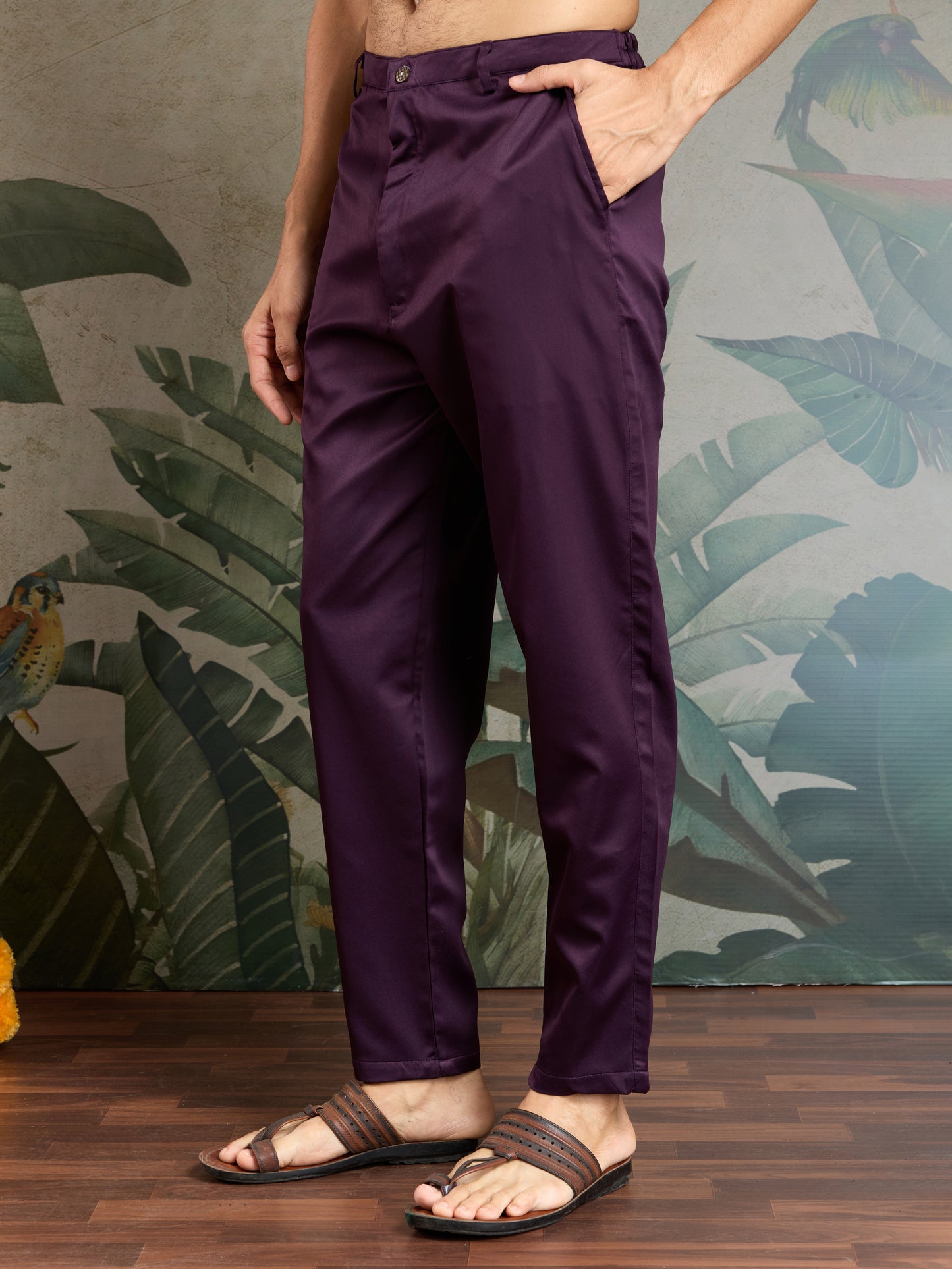 Wedding Special Purple Kurta Koti Set for Men