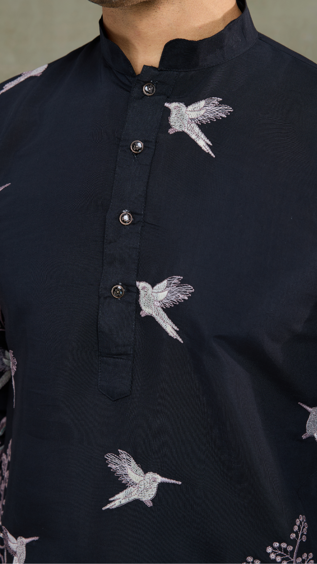 Beautiful Black Viscose Silk Kurta Mens wear Collection