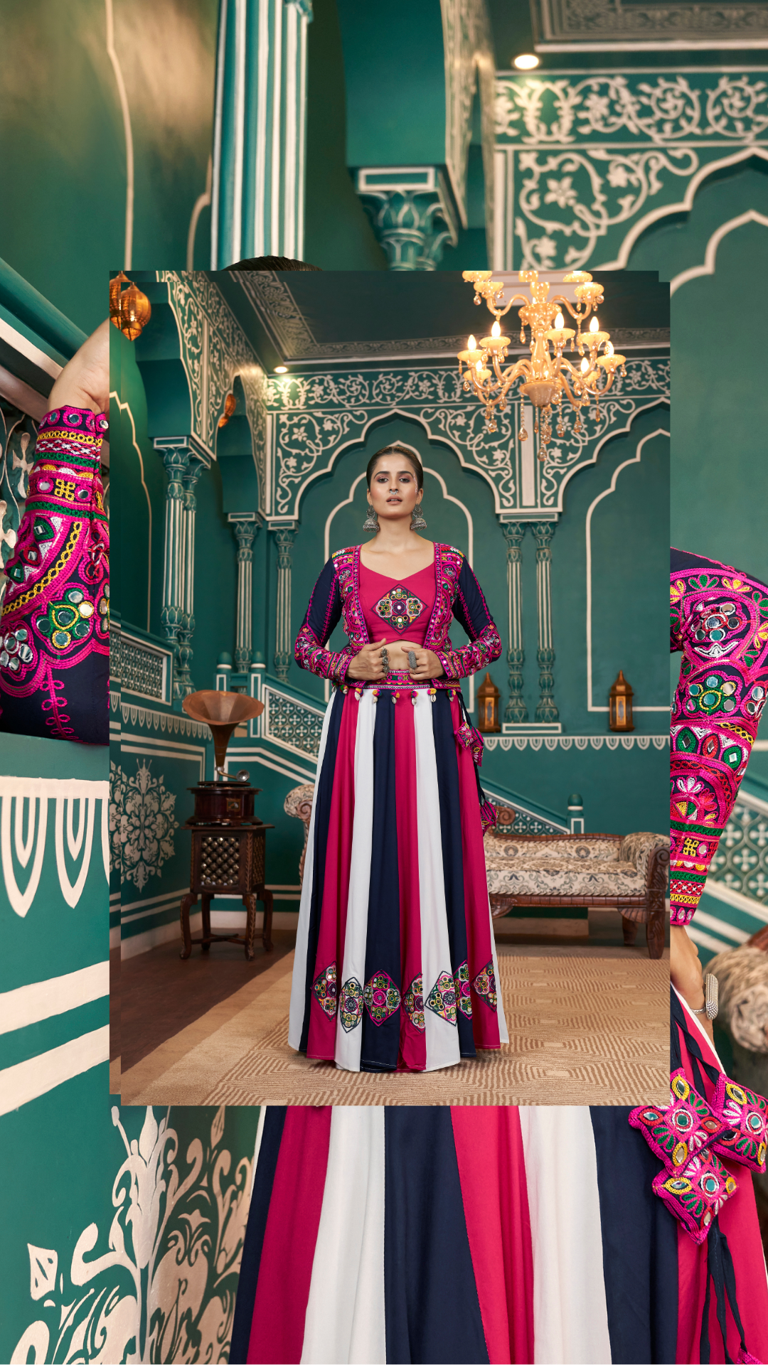 Beautiful Multi Color Jacket Style Chaniya Choli for Navratri