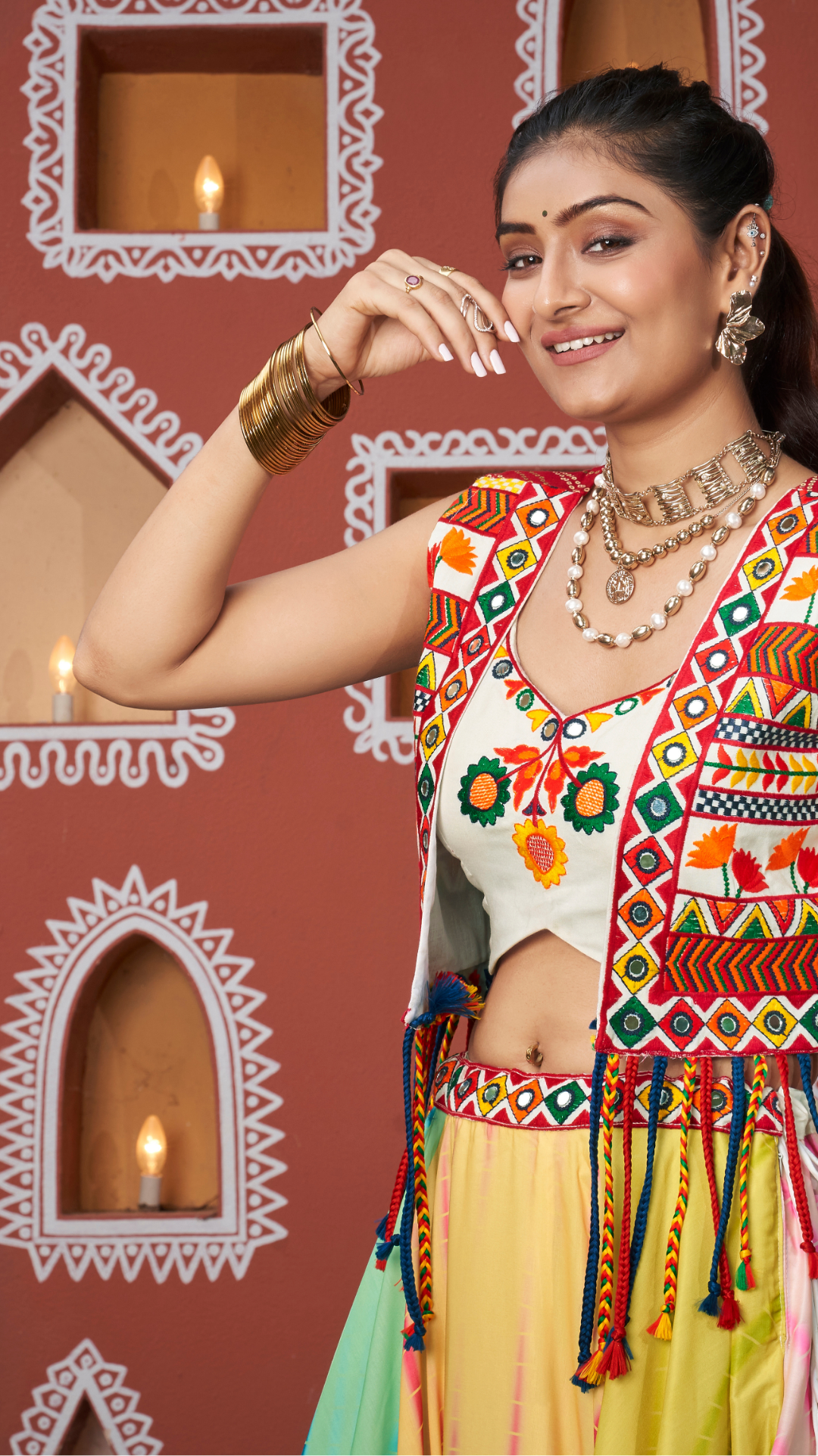 Jacket Style Beautiful Multi Color Chaniya Choli for Navratri