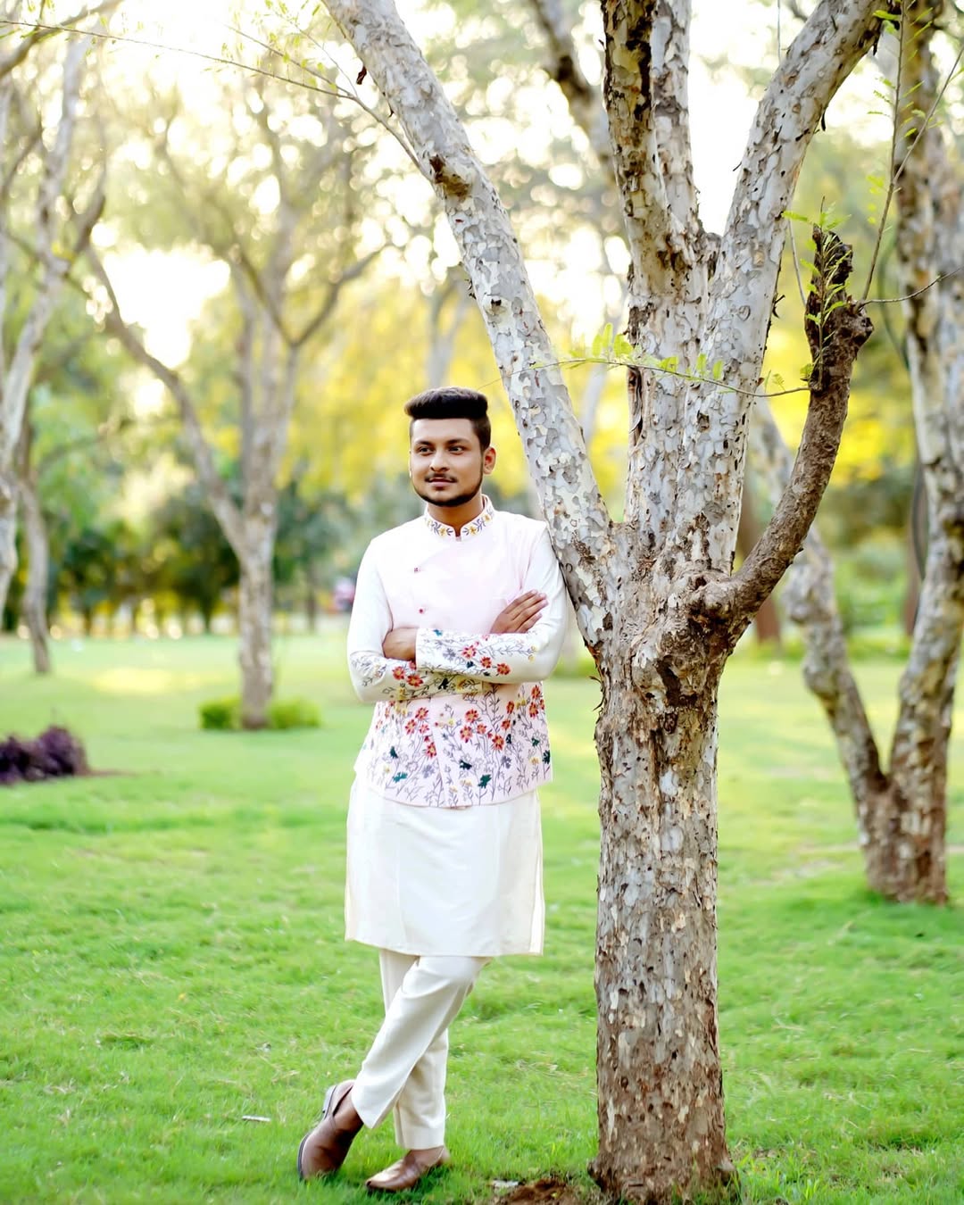 PINK FLORAL KOTI KURTA SET