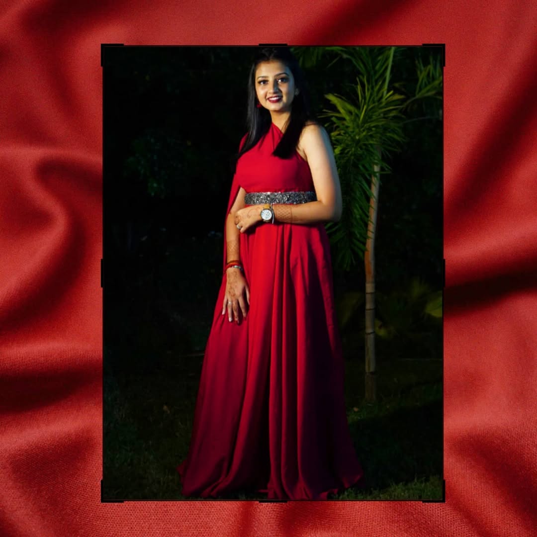 Red one shoulder dress