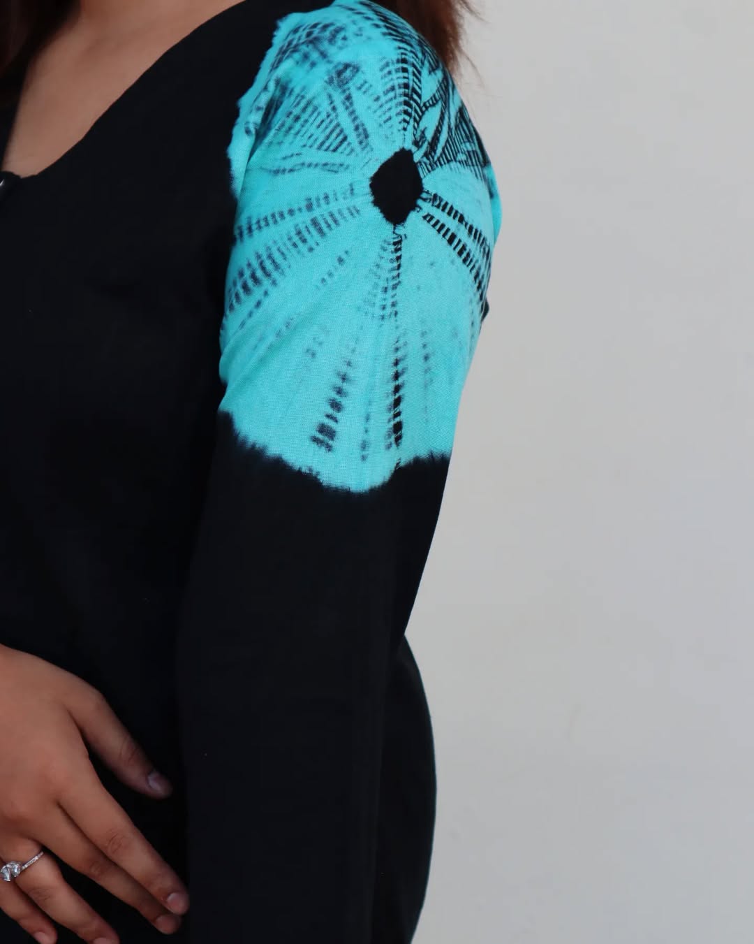 SHIBORI BLACK & TURQUISE CO-ORD SET
