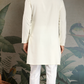 Wedding Special White Mirror Work Kurta with Dupatta for Men