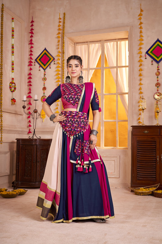 Multi Color Viscose Cotton Navratri Chaniya Choli
