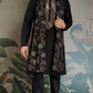 Royal Black Mirror Kurta with Dupatta Set for Wedding Functions