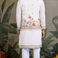 Designer White Cotton Kurta with Embroidered Koti