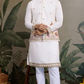 Designer White Cotton Kurta with Embroidered Koti