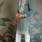 Pastel Pista Viscose Silk Embroidered Kurta for Men