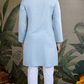 Sky Blue Designer Men's Kurta with Real Mirror Work