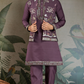 Rust Purple Open Koti Style Kurta Pajama Set for Men