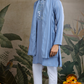 Light Blue Mirror Work Kurta – Elegant & Stylish