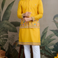 Designer Yellow Cotton Kurta with Koti Jacket Online