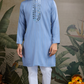 Light Blue Mirror Work Kurta – Elegant & Stylish