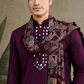 Purple Viscose Rayon Kurta with Jari & Mirror Work