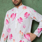  Ethnic Style White & Pink Designer Kurta for Men