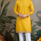 Designer Yellow Cotton Kurta with Koti Jacket Online