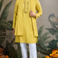 Stylish Look Perfect Haldi Yellow Color Men's Kurta with Dupatta