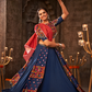 Blue Thread Embroidered Chaniya Choli of Navratri