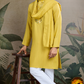 Stylish Look Perfect Haldi Yellow Color Men's Kurta with Dupatta