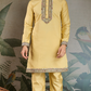 Haldi Special Yellow Kurta Pajama with Open Jacket for Men