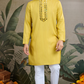 Stylish Look Perfect Haldi Yellow Color Men's Kurta with Dupatta