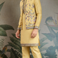 Haldi Special Yellow Kurta Pajama with Open Jacket for Men