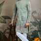 Premium Pista Green Viscose Silk party wear kurta for men