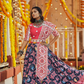 Black Maslin Cotton Digital Printed Work Navratri Lehenga
